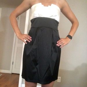 Trixxi black and white strapless dress